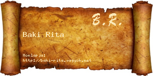 Baki Rita névjegykártya